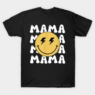 Mama One Happy Dude Birthday Family Matching Bolt Face T-Shirt